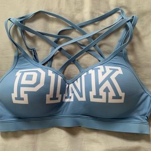 Criss Cross Light Blue Sports Bra